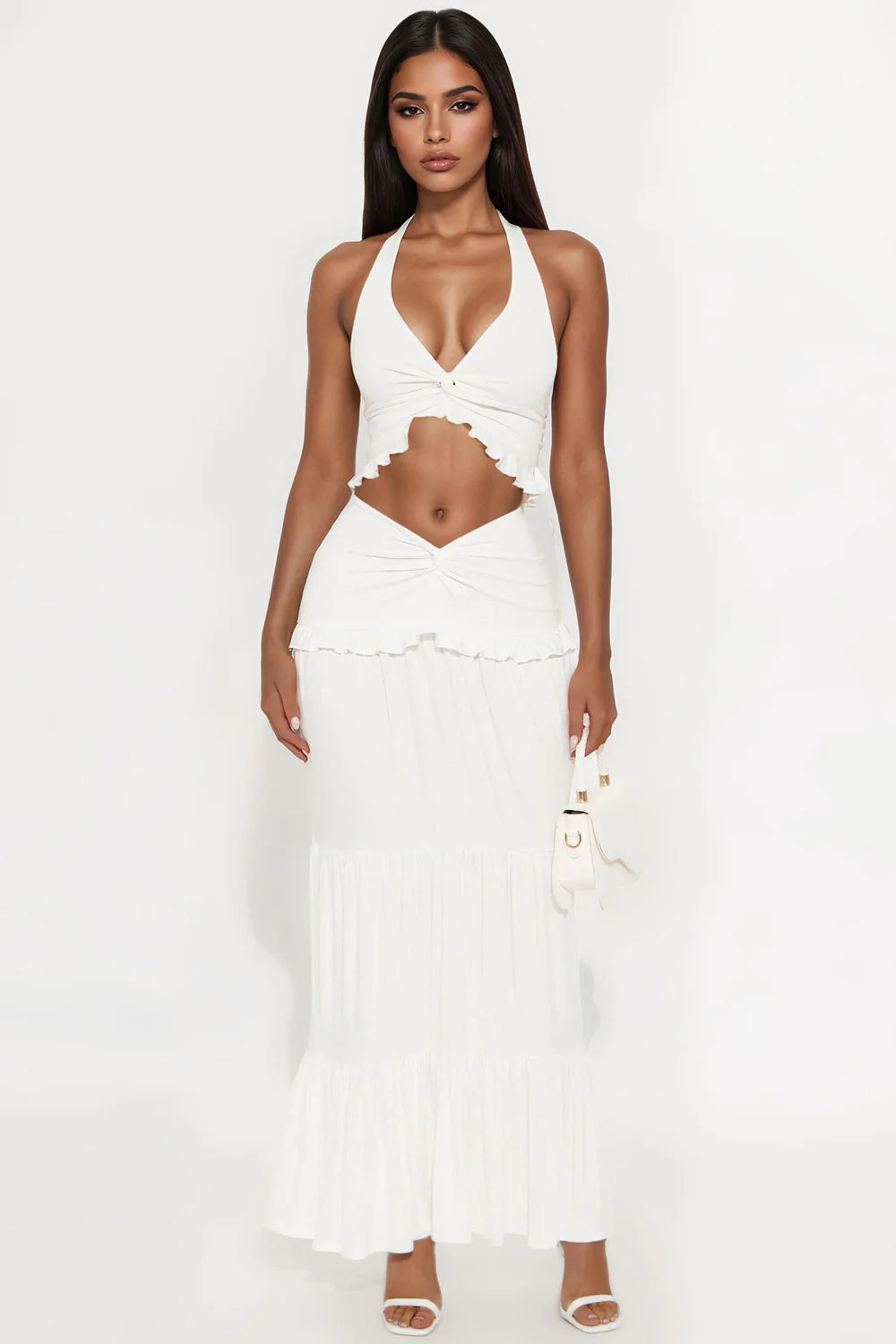 Coastal Bloom Halter Top + FREE Matching Maxi Skirt