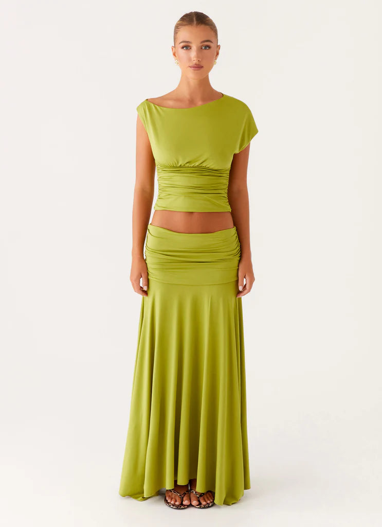 Liana Summer Top Green + FREE Matching Maxi Skirt