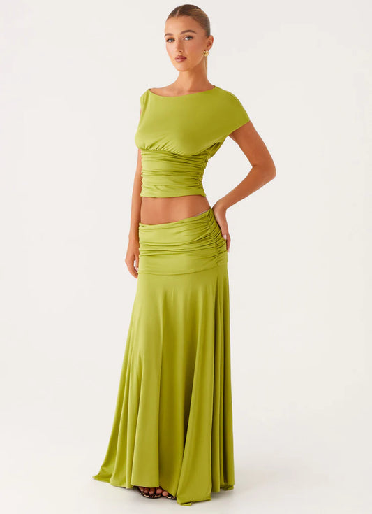 Liana Summer Top Green + FREE Matching Maxi Skirt
