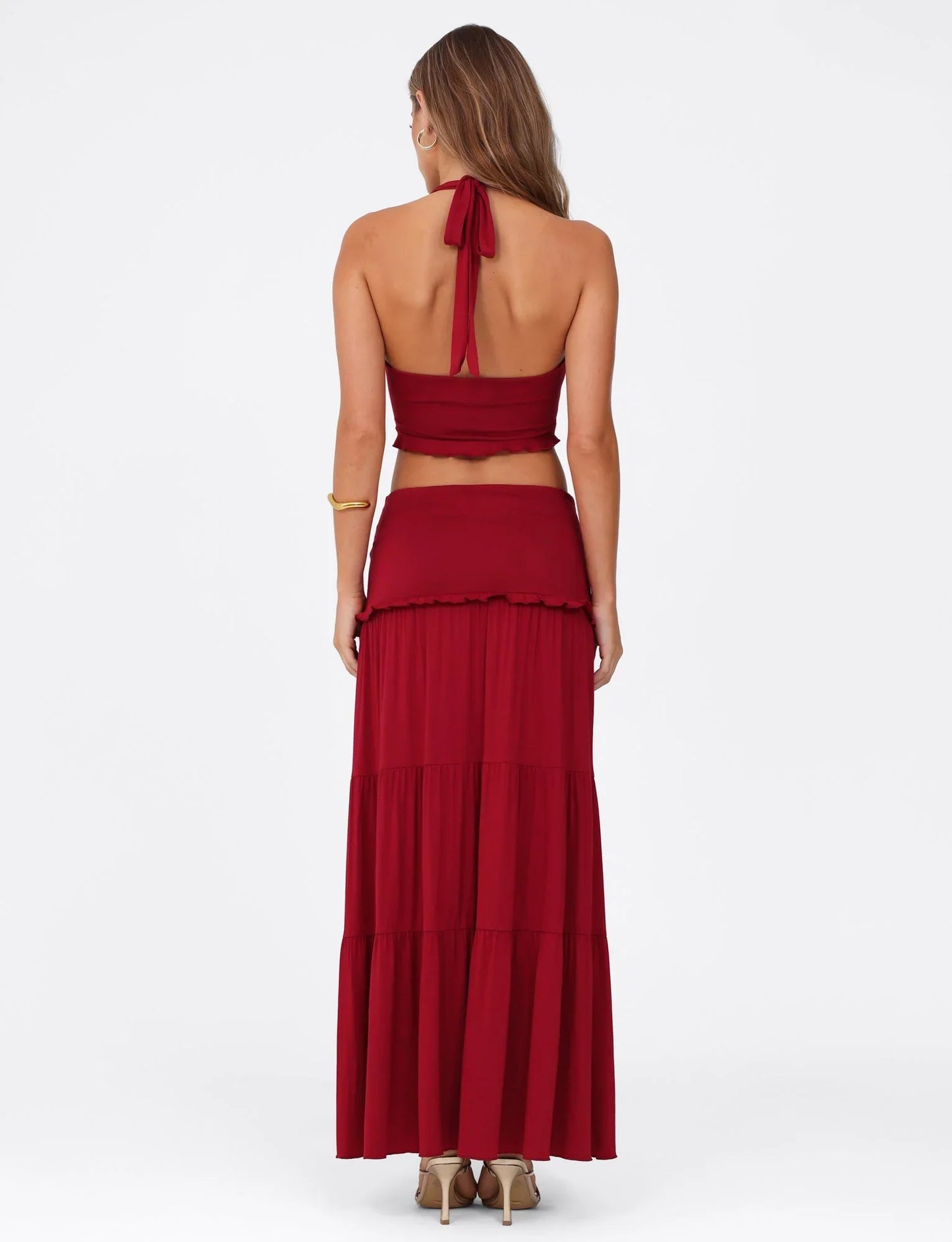 Coastal Bloom Halter Top + FREE Matching Maxi Skirt