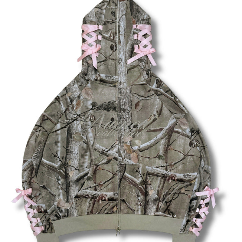 Camo Pink Bow Hoodie + FREE Sweatpants